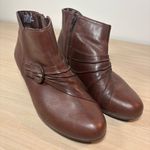 Easy Spirit  Chocolate Brown Leather Winter Ankle Booties Boots 7.5 M Photo 0