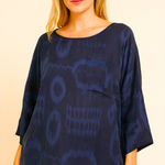 Brochu Walker  soft pocket printed navy blouse fall casual designer $290 boho Photo 0