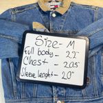 Tommy Hilfiger  Denim Jacket Tan Collar Women's M Trucker Style Blue Jean Photo 10