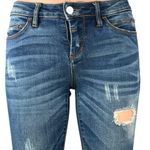 Bebe Women's Blue Distressed Low Rise Stretch Casual Skinny Denim Jeans Size 24 Photo 3