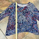 Sharagano  Paisley Floral Blouse XL Photo 4
