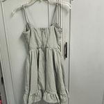 Francesca's  NEW Sage Green Dress Size XS Tie Front Ruffle Hem Sundress Photo 4