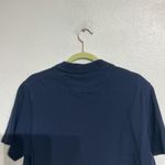 J.Crew  Navy Cropped Pique Oversized Polo Shirt Sz L Photo 4
