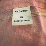 Old Navy New  DRESS Shirt Waist Size XL Pink Stripe Linen Blend Button Career Photo 8
