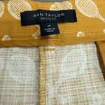 Ann Taylor Devin Fit Novelty Tennis Raquet Print Cotton Shorts Mustard Yellow Photo 4