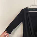 ALL SAINTS Taybar Sheer Cowl Knit Top Black Mixed Media 3/4 Sleeve M Photo 7