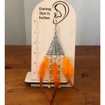 Set of 6 Boho Statement Earrings Tassel Fringe Feather Festival Hook Clasp NWOT Photo 10