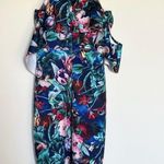 Alexia Admor women’s emerald blue floral cold shoulder dress size XS extra small Photo 7