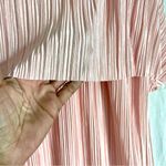 Attention  | Pink Satin Accordion Pleated Tiered Midi Dress Sz XL Photo 2