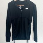 Avia  Black Long Sleeve Ruched Tie Side Thumbhole Quarter Zip Active Top Photo 0