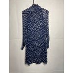 Velvet by Graham & Spencer Lisette Iman Printed Chiffon Dress Navy Blue Small Photo 6