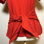 Anthropologie Rosamund Tie-Front Tee Knot Tshirt Red Size XS Short Sleeve Basic Photo 7
