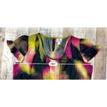 Worthington Petite Multi-color Abstract Sheer Cap Sleeve Blouse PL Colorful Photo 4
