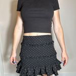 Love Tree  Black Polka Dot Ruffled Mini Skirt Size M Photo 2