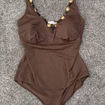 Swim 365 Women's Plus Size Brown Beaded One Photo 0