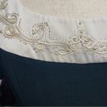Liz Claiborne Vintage Night Black Ivory Beaded Embroidered Collar Formal Dress 6 Photo 8