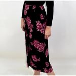 Vintage Floral Midi Skirt Black Size 10 Photo 1