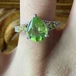Natural Peridot Sterling Silver Ring Size 7 Green Photo 0