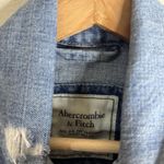 Abercrombie & Fitch Jacket Womens Small Blue Denim Distressed Jean Trucker Coat Photo 5
