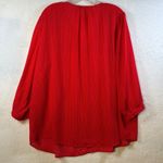 Carolina belle  Red Polka Dot V Neck Button Front Tunic Top Blouse Women Plus Photo 1