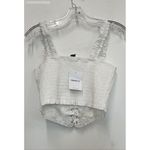 Forever 21  White Lace-Up Eyelet Bustier Crop Top -‎ Size S Photo 4