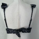 Aerie Gray Leopard Ruffle Tie Longline Triangle Bikini Top Photo 7