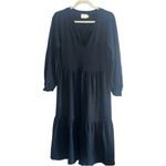 Nation Ltd Tavin Tiered Midi Dress Black 100% Cotton Size M Photo 1