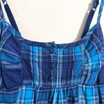 Aerie vintage Y2K blue and indigo plaid sleeveless ruffle mini sundress, size XS Photo 1