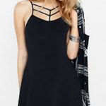 EXPRESS Black Strappy Skater Dress NWT Small Photo 0