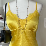 Yellow Satin Lace Trim Cami Top Size XL Photo 0