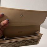 EUC  wallet Tan Canvas w Leather Coach Imprint Established 1941 Photo 1