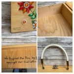 VTG Enid Collins of Texas Wooden Box Purse Bejeweled Flower Power Orange Artsy Brown Photo 9
