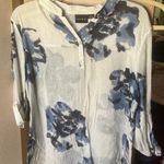FINAL MARKDOWN Tribal Women's White and Blue Floral tunic 8 Photo 0