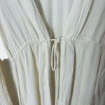 Tori Praver  Cream Metallic Stripe Long Sleeve Maxi Swim Cover Up Photo 5