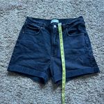 Abercrombie & Fitch  The 7” Dad Short High Rise black denim shorts Photo 3