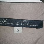 Rose + Olive  S Taupe Cut Work Trim Top Photo 6