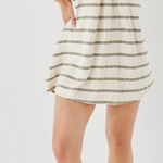 American Eagle  Striped Puff Sleeve Mini Dress‎ Cream Green Size M Photo 0