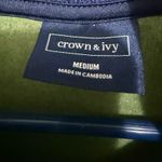 Crown & Ivy  Men’s Medium Olive Green Fleece Vest Photo 2