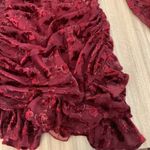 For Love & Lemons Penelope Mini Dress Long Sleeve Deep V Size Small Wine Red Photo 7