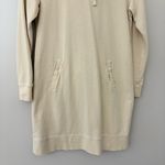 Toad&Co Cream Organic Cotton Long Sleeve Hooded Sweatshirt Dress Size S Tan Photo 5
