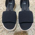 Eileen Fisher  Size 9 Mews Slip On Espadrille Sandal Black Knit Open Toe Photo 3