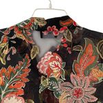 The Kooples  Silk Bollywood Black Gold Metallic Floral Print Sheer Blouse small Photo 8