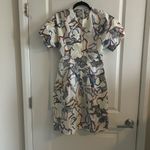 COS  Women Size 4 Dress Printed Draped Sleeved Geometric Floral Print Blu… Photo 1