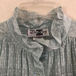 Vintage Discovery seafoam polkadot oversized robe dress 8* Blue Photo 9