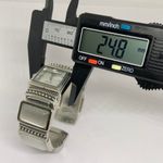 Chico's Chico’s women’s quartz analog cuff bracelet watch 25mm silver tone gray stones s Photo 5