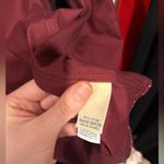 L.L.Bean  woman’s small button down shirt maroon heart motif Photo 7