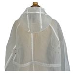 Forever 21  White See Through Transparent Hooded Rain Jacket Snap Button Zip Sz M Photo 8