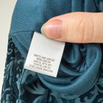 Dress Barn  Velvet Burnout Damask Print Top Size 2X Teal 3/4 Sleeve Boho Holiday‎ Photo 6