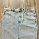 Meshki Light Wash Maxi Denim Skirt Size S Photo 4