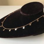 Gold Toned Necklace Set, Star Dangle And Emerald Pendant Necklaces Photo 3